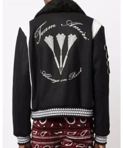 Buy Amiri Black And White Letterman Varsity Jacket For Men And Women