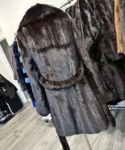 Buy Bella Real Mink Fur Dark Brown Coat For Sale