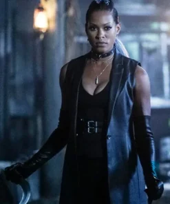 Buy Black Lightning Kearran Giovanni Leather Sleeveless Coat