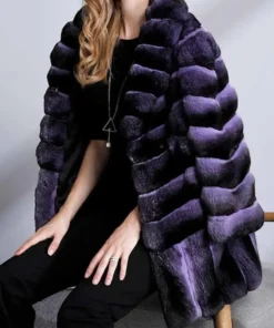Buy Chinchilla Fur Purple Coat For Women