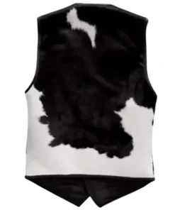 Buy Cowhide Black And White Leather Fur Vest For Men And Women