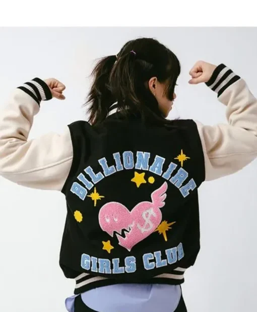 Buy Exclusives Billionaire Girls Club Letterman Black And Grey Varsity Jacket