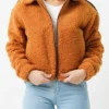 Buy Faux Fur Teddy Camel Brown Jacket For Men And Women