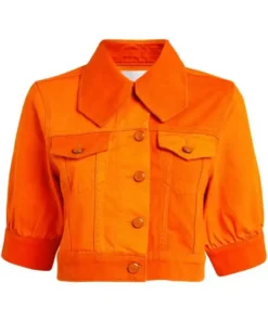 Buy Geffri Maya All American Homecoming Season 03 Simone Hicks Orange Denim Jacket For Unisex