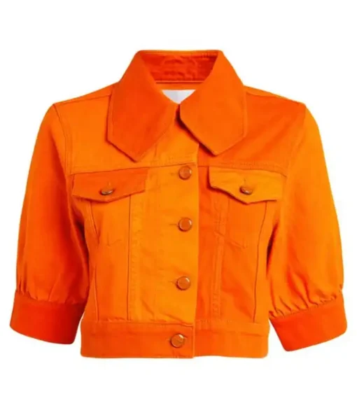 Buy Geffri Maya All American Homecoming Season 03 Simone Hicks Orange Denim Jacket For Unisex