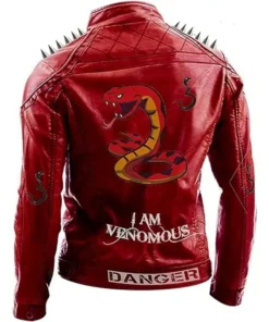 Buy I am Venomous Danger Poison Red Leather Jacket For Men And Women
