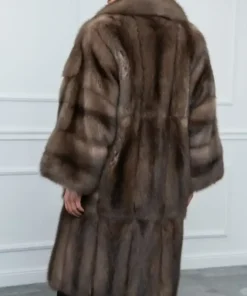 Buy Kathrine Mink Fur Oversized Belted Brown Coat For Sale