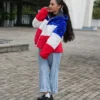 Order Larry Buffalo Bills Color Block Fur Coat For Women