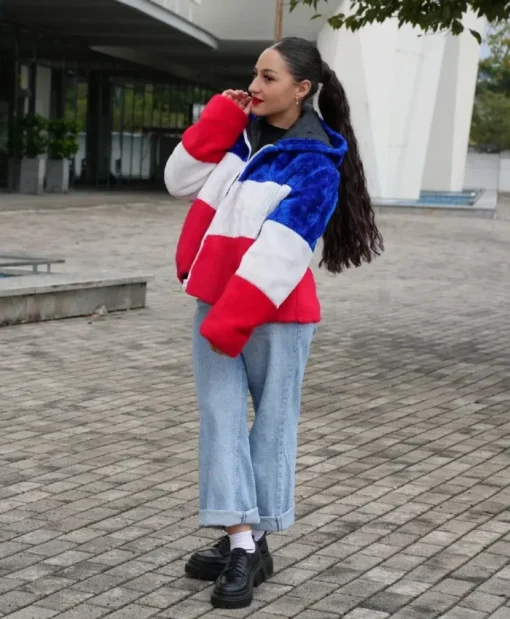 Order Larry Buffalo Bills Color Block Fur Coat For Women