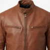 Tan Brown Men Biker Leather Jackets