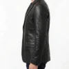 Men Polo Leather Black Blazer