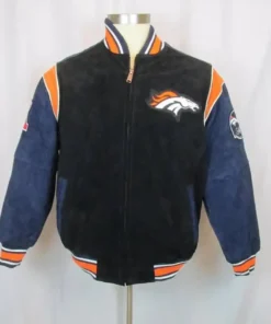 Buy Noland Men’s NFL Denver Broncos Suede Leather Varsity Jacket For Men And Women