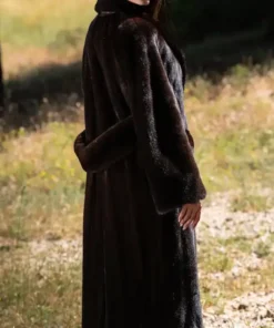 Buy Now Dark Brown Baird Big Belted Mink Fur Coat for Men and Women