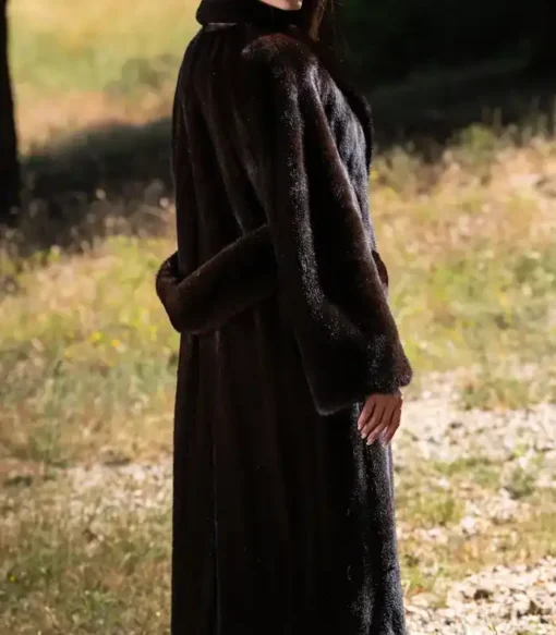 Buy Now Dark Brown Baird Big Belted Mink Fur Coat for Men and Women