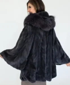 Buy Now Gigi Magical Mink Fur Black Cape Coat For Sale