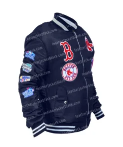 Buy Now MLB Boston Red Sox Vintage Blue Bomber Jacket For Unisex