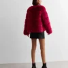 Buy Now Red Faux Fur Jacket For Men And Women