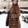 Buy Now Samantha Mink Fur Graceful Brown Coat For Sale