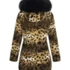 Buy Now Trisha Leopard Print Mink Fur Hooded Jacket For Sale