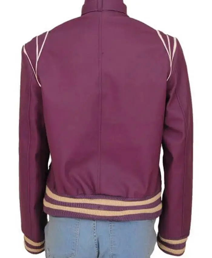 Alison Brie Ruth Wilder Glow Purple Leather Jacket