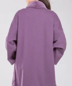 Buy Selena Style Mink Fur Purple Long Coat For Sale