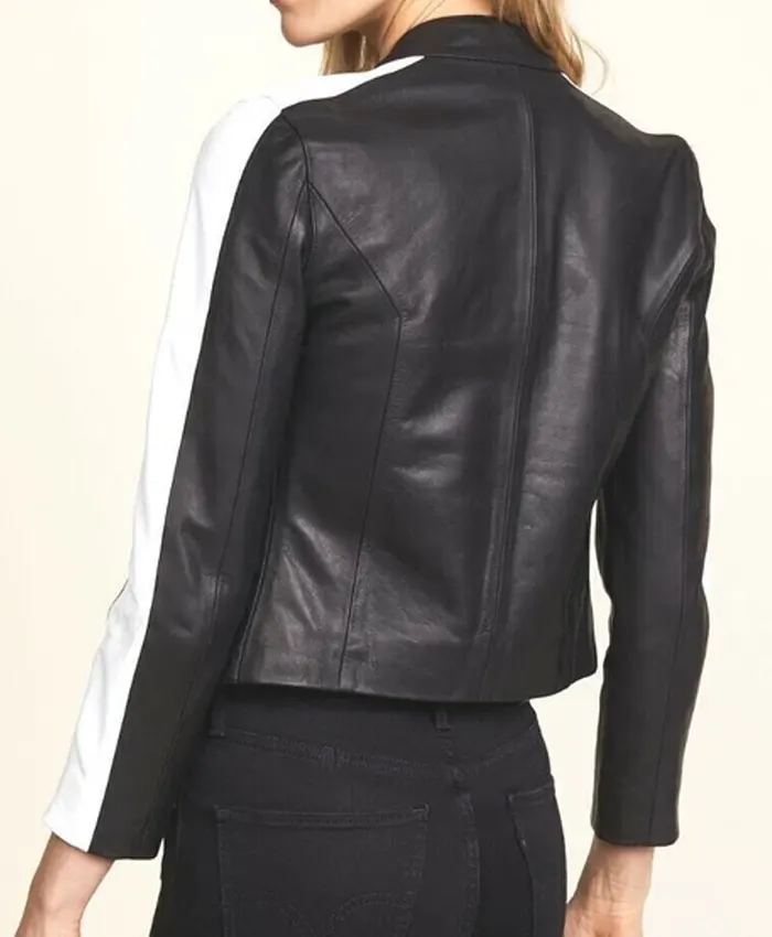 Buy Stripes Biker Leather Jacket For Women