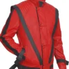 Buy Thriller Michael Jackson King Of Pop Red Leather Jacket For Sale