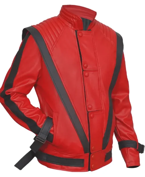 Buy Thriller Michael Jackson King Of Pop Red Leather Jacket For Sale