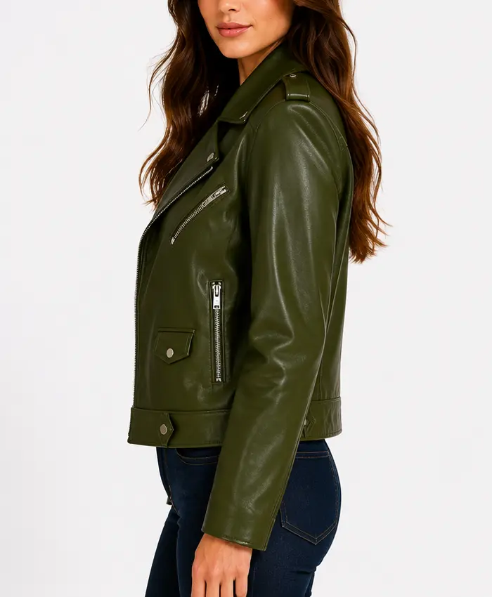 Cactus Green Leather Jacket