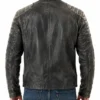 Cafe Racer Distressed Black Hooligan Leather Jacket For Mens