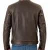 Cafe Racer Maroon Leather Jacket For Men’s