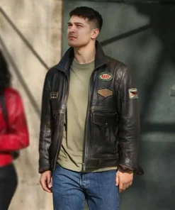 Çagatay Ulusoy The Protector Distressed Brown Leather Jacket