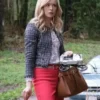 Calista Flockhart Supergirl S06 Checkered Wool Jacket