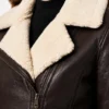 Cameron Shearling Fur Dark Brown Jacket Women