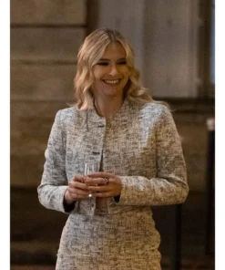 Camille Emily In Paris S03 Grey Cropped Tweed Jacket