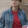 Camille Razat TV Series Emily In Paris Camille Blue Denim Jean Cropped Jacket