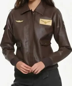 Captain Marvel Carol Danvers Flight Bomber Brown Jacket