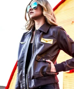 Captain Marvel Carol Danvers Flight Bomber Brown Jacket For Sale