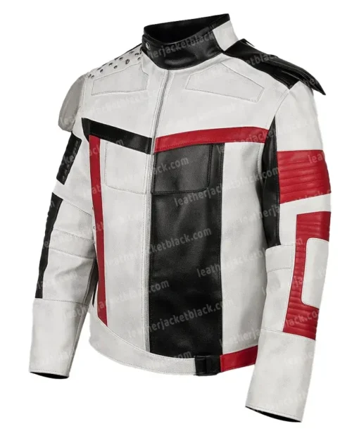 Carlos Descendants 3 White Leather Costume Red Jacket