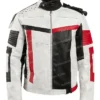 Carlos Descendants 3 White Red Costume Leather Jacket