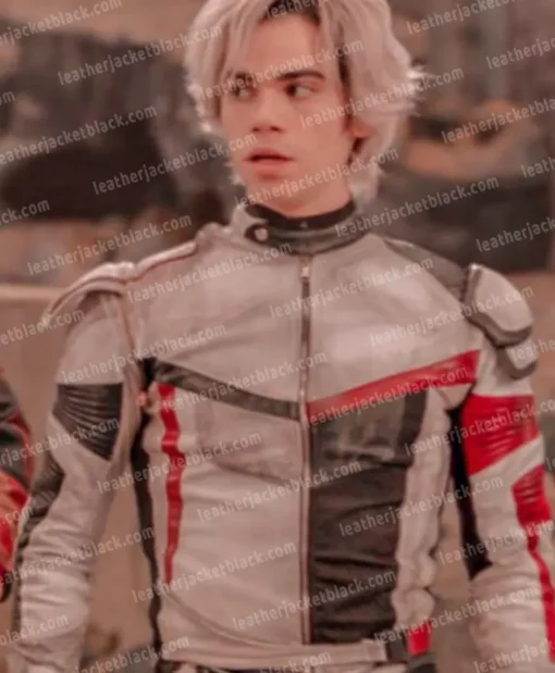 Carlos Descendants 3 White Red Leather Costume Jacket
