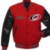 Carolina Hurricanes Wool Varsity Red and Black Jacket