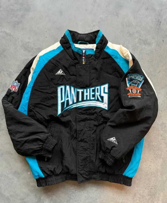 90s APEX NFL Carolina Panthers ナイロンジャケット Apex One Carolina Panthers NFL Football Full Zip Jacket Size Large