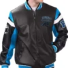 Carolina Panthers Black And Blue Leather Jacket
