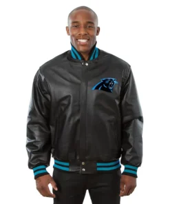 Carolina Panthers Leather Jacket Black
