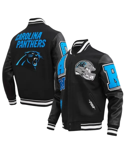 Carolina Panthers Leather Jacket Leather Sleeves