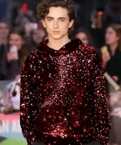 Chalamet Spotted maroon Fleece Hoodie Product for sale