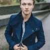 Chaos Walking Harrison Osterfield Double-Breasted Blue Coat
