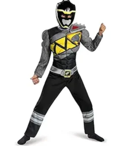 Charge Classic Black Power Rangers Kids Dinosaur Costume