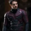 Charlie Cox Daredevil PU Leather Red and Black Jacket